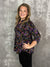 The Wrinkle Free Lizzie Top - Black Multi Pop of Purple Paisley (Small - 3X)