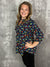 The Wrinkle Free Lizzie Top - Navy Primary Floral (Small - 3X)