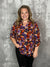 The Wrinkle Free Lizzie Top - Rust/Purple Floral (Small - 3X)