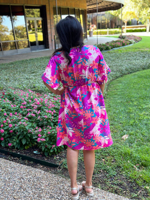 Tropical Punch Floral Dress - (Small - 1X)