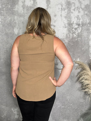 The Alexis Airflow Tank - Camel (Small - 3X)