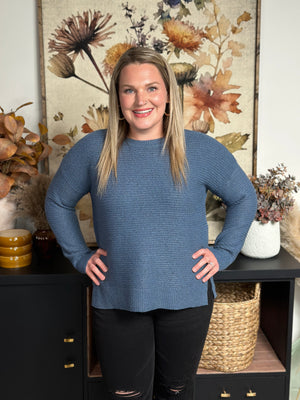 Dusty Blue round neckline Sweater