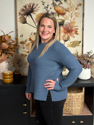 Dusty Blue round neckline Sweater