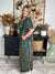 Evergreen Maxi Dress with Velvet Rust Print Detail