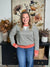 Stripe Sweatshirt with Rust Trim