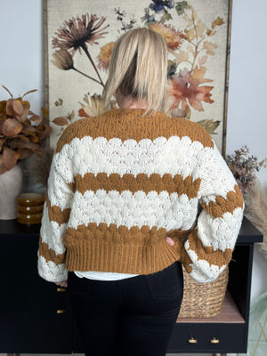 The Cynthia Cardigan - Ivory/Camel