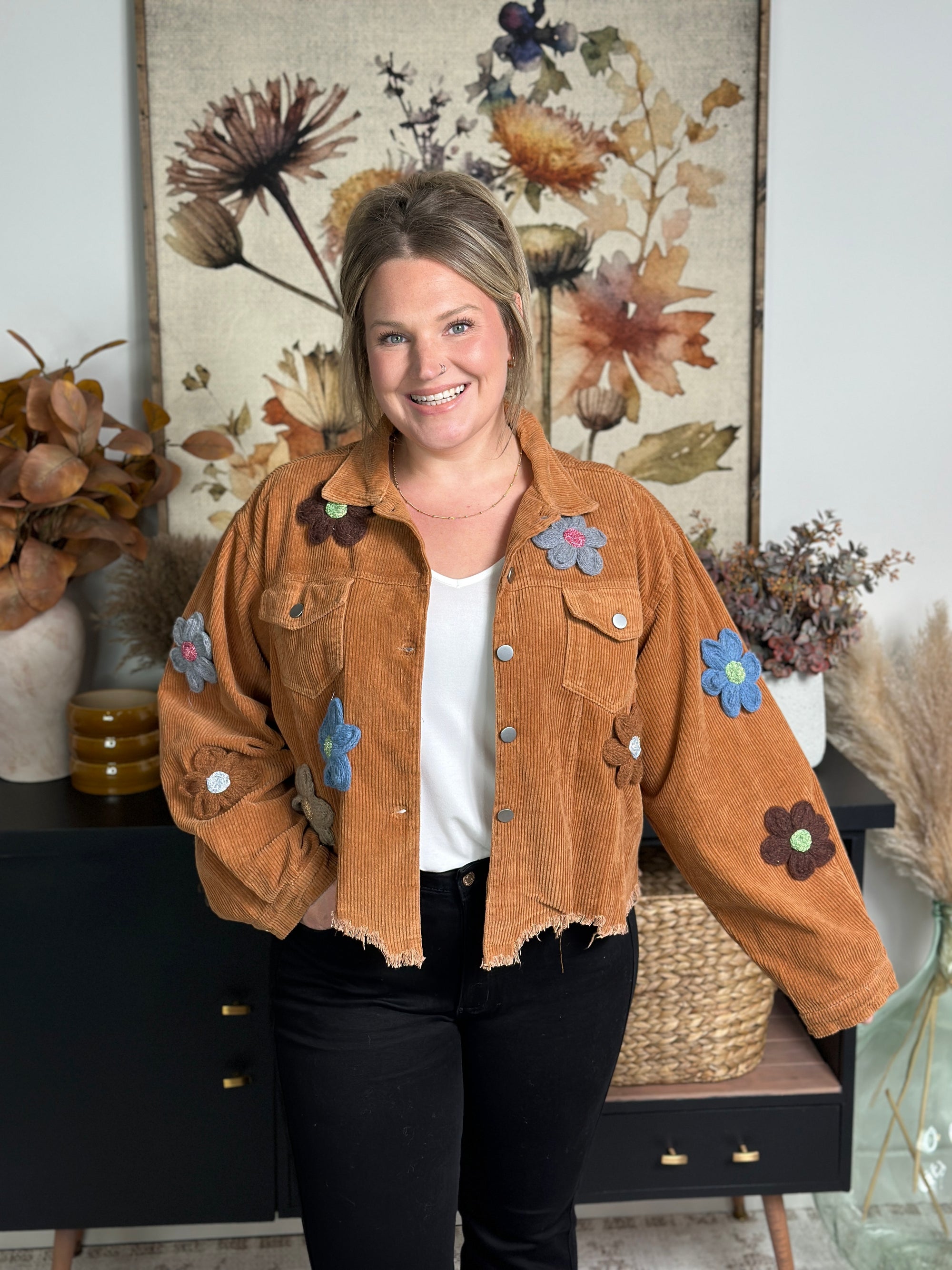 Camel Cord Flower Power Jacket