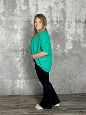 The Belinda Top - Green (Small - 3X)