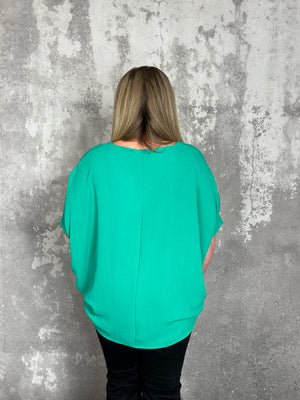 The Belinda Top - Green (Small - 3X)