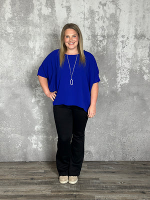 The Belinda Top - Blue (Small - 3X)