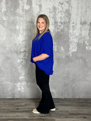 The Belinda Top - Blue (Small - 3X)