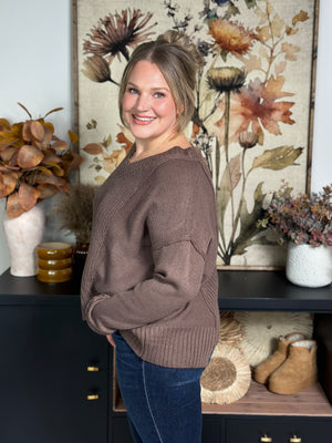 Cafe Mocha Vneck Sweater