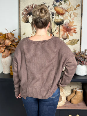 Cafe Mocha Vneck Sweater