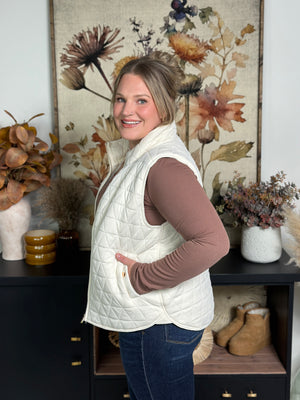 Ivory Quilted Vest