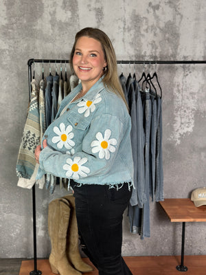 Daisy Corduroy Jacket -Dusty Blue