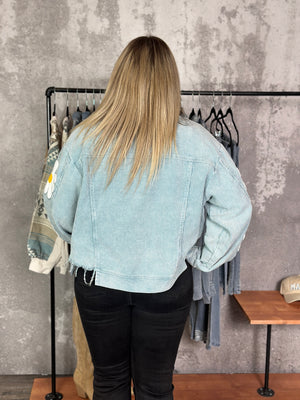 Daisy Corduroy Jacket -Dusty Blue