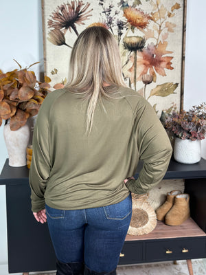 Glitter Long Sleeve  - Olive (NEW COLOR)