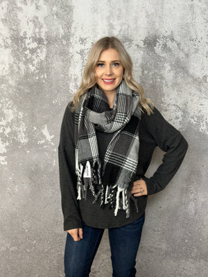 Black Plaid Scarf RESTOCK