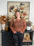 Lace Round Neck Long Sleeve - Rust