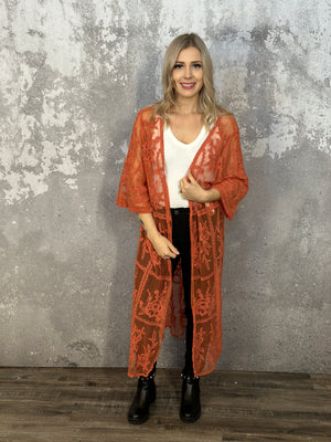 Rust Lace Kimono