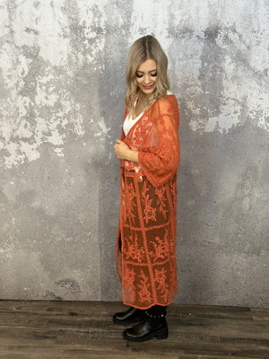 Rust Lace Kimono