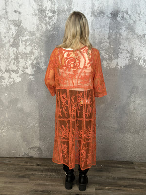 Rust Lace Kimono