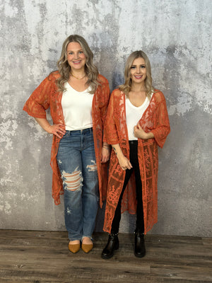 Rust Lace Kimono