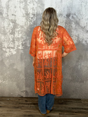 Rust Lace Kimono