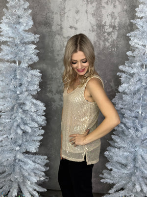 The Holly Berry Sequin Tank - Ivory (FINAL SALE)