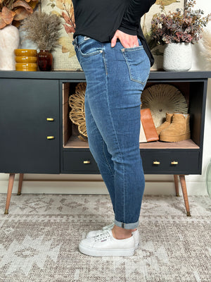 BEST SELLING Judy Blue Mid Rise Dark Wash Boyfriend Fit Jean  (sizes 0/24-20W)