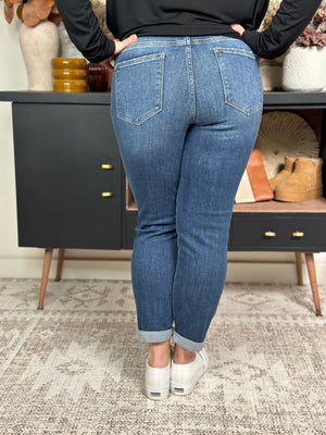 BEST SELLING Judy Blue Mid Rise Dark Wash Boyfriend Fit Jean  (sizes 0/24-20W)