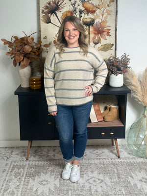 Taupe/Grey Stripe Sweater