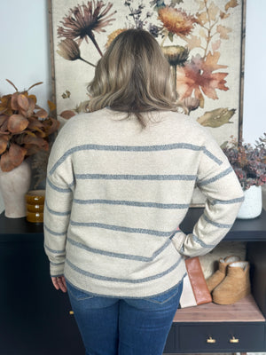 Taupe/Grey Stripe Sweater