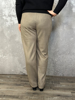 Sage Grey Faux Suede Pants- BESTSELLER