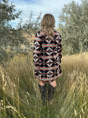 Black Aztec Cardigan/Dress