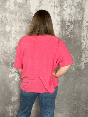 French Terry Round Neck Basic - Coral (Small - 3X) - FINAL SALE