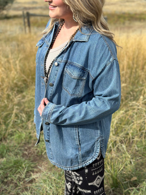 Denim Button Up Top