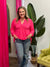 The Solid Wrinkle Free Lizzie Top - Neon Pink (XL-3X)