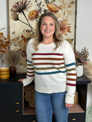 Jewel Tone Stripe Sweater