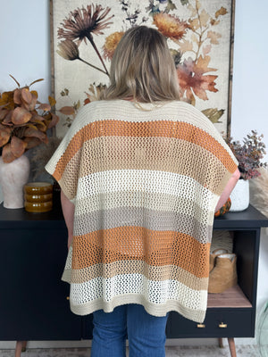 Short Sleeve Neutral Knit Cardigan