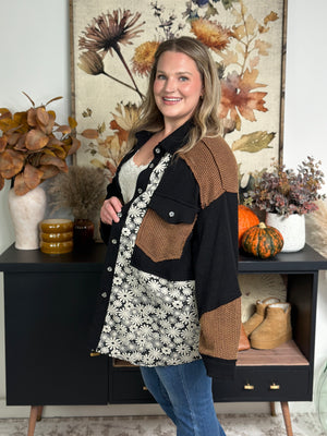 Black/Brown Boho Shacket