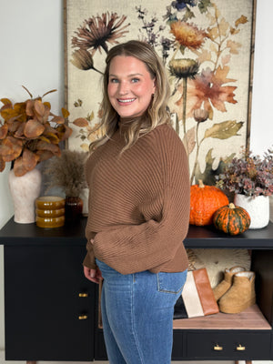 Mocha Ribbed Dolman Sweater