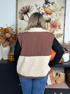 Chocolate/Sherpa Vest