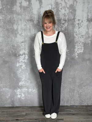 Soft Ribbed Jumper - Black - FINAL SALE