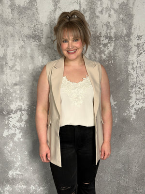 The Blazer Vest - Taupe