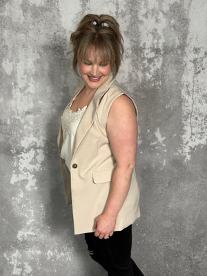 The Blazer Vest - Taupe