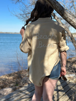 Beach Bum Gauze Button Up Top