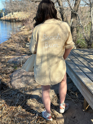 Beach Bum Gauze Button Up Top