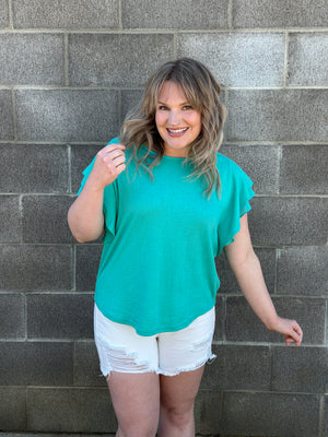 Ruffle Chiffon Flow - Teal - FINAL SALE