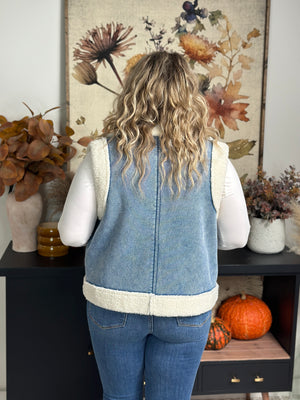 Sherpa Lined Denim Vest